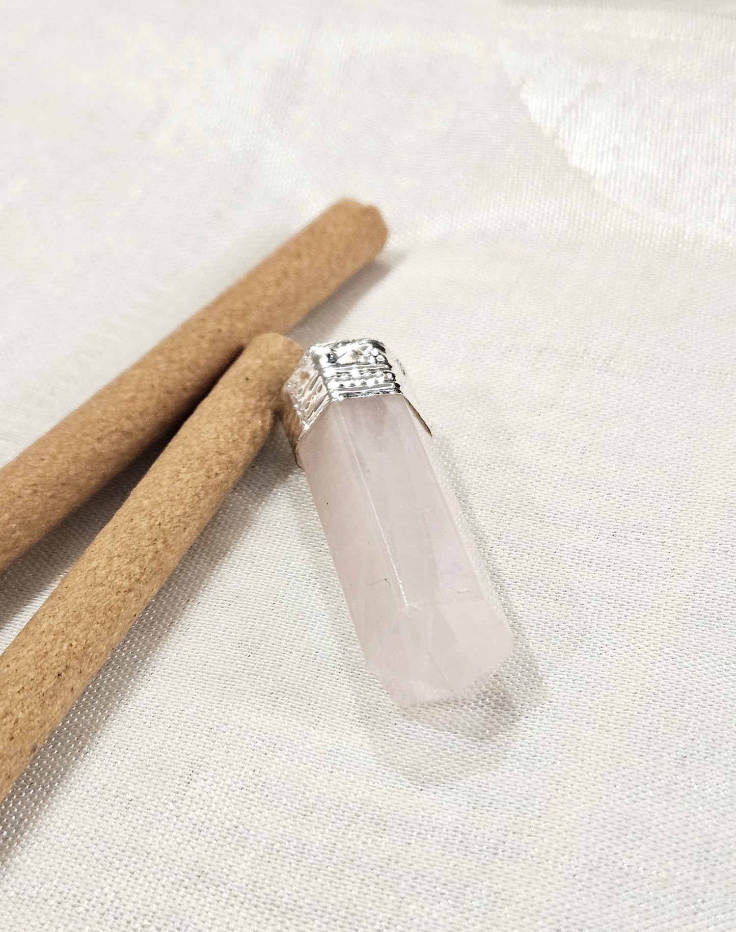 Rose Quartz Pencil Pendant - Stone of Unconditional Love