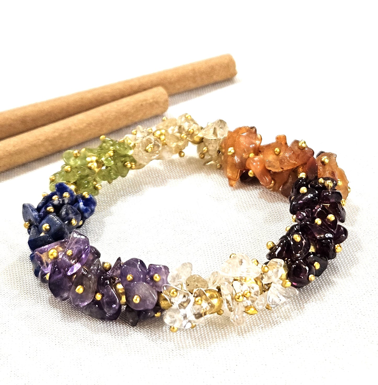 7 Chakra Uncut Bracelet - Balance, Healing & Spiritual Growth