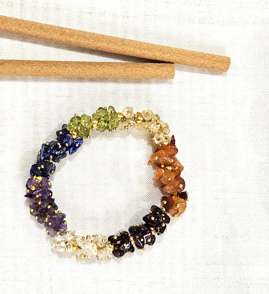 7 Chakra Uncut Bracelet - Balance, Healing & Spiritual Growth