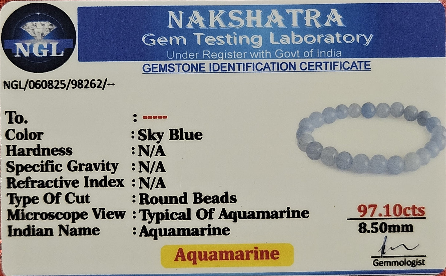 Aquamarine Bracelet - The Stone of Calm & Courage