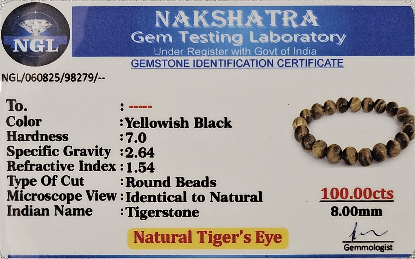 Tiger Eye Bracelet - Stone of Courage, Focus & Protection