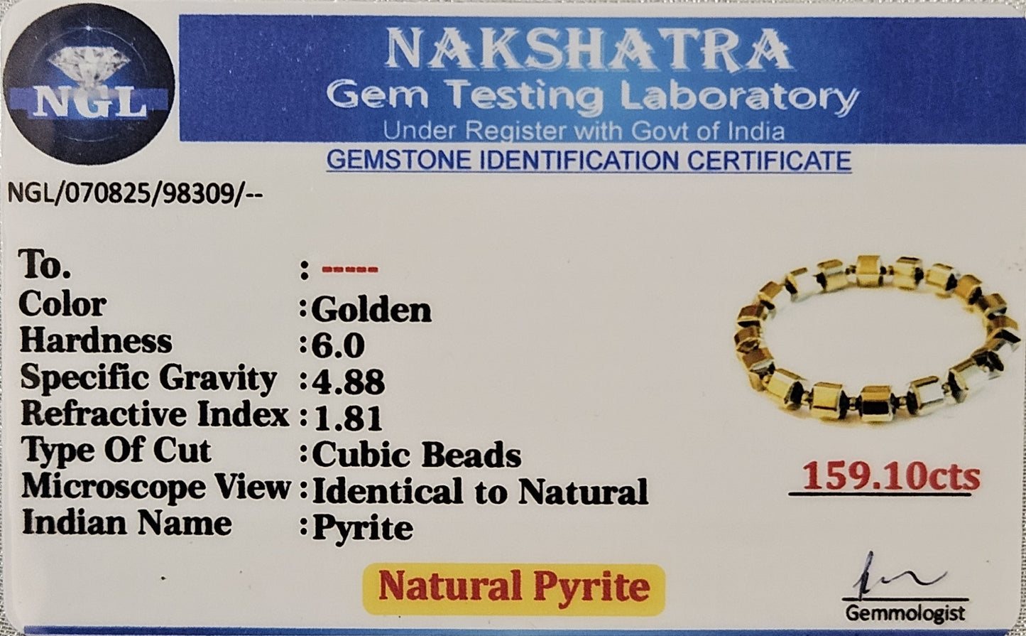 Pyrite Square Bracelet - The Stone of Abundance & Power