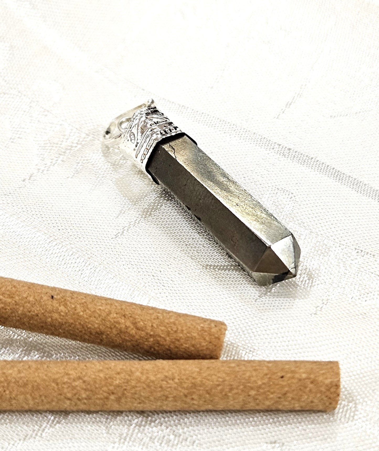 Pyrite Pencil Pendant - Stone of Prosperity & Protection
