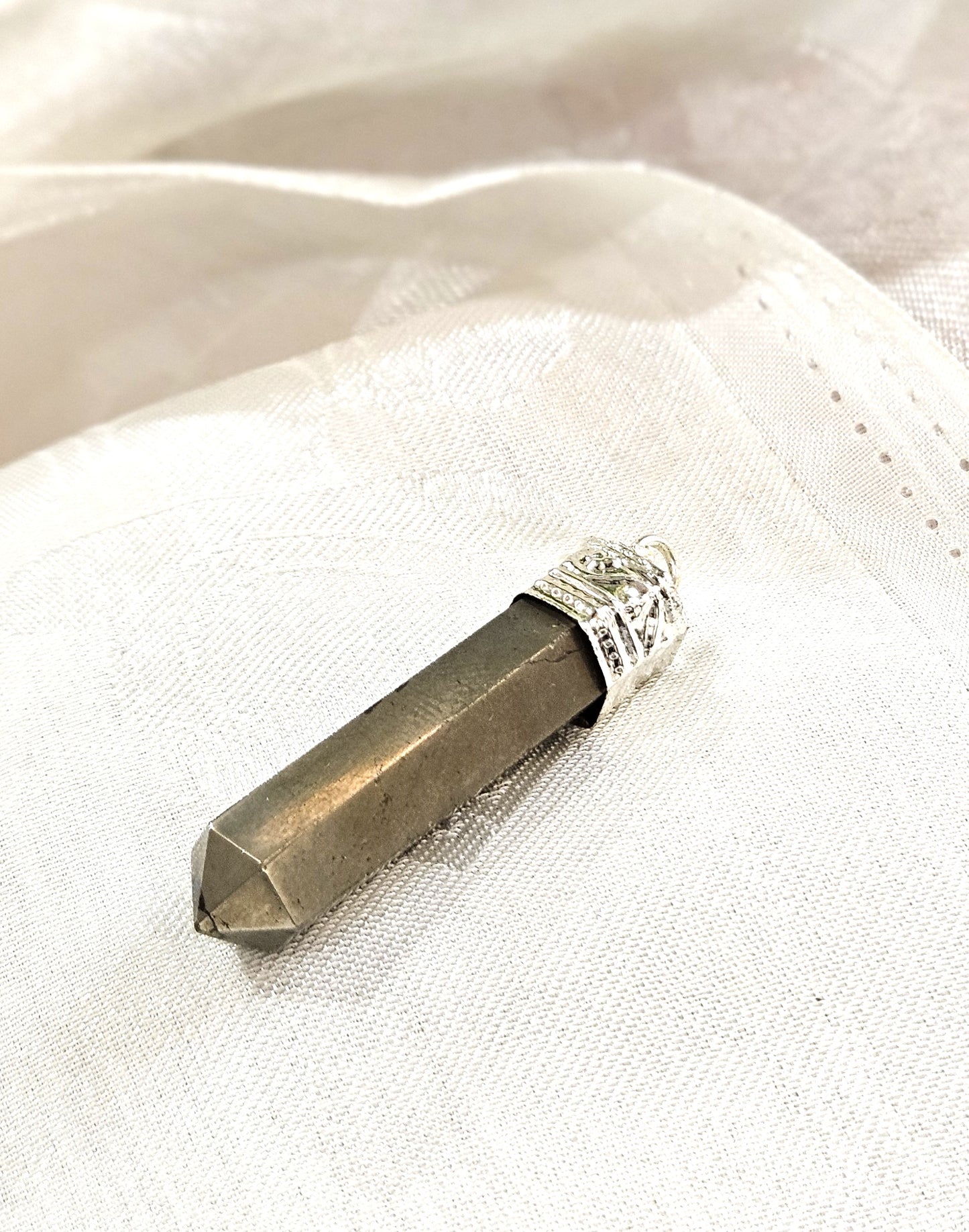 Pyrite Pencil Pendant - Stone of Prosperity & Protection