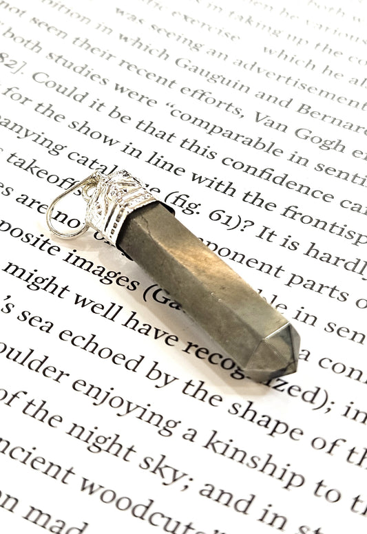 Pyrite Pencil Pendant - Stone of Prosperity & Protection