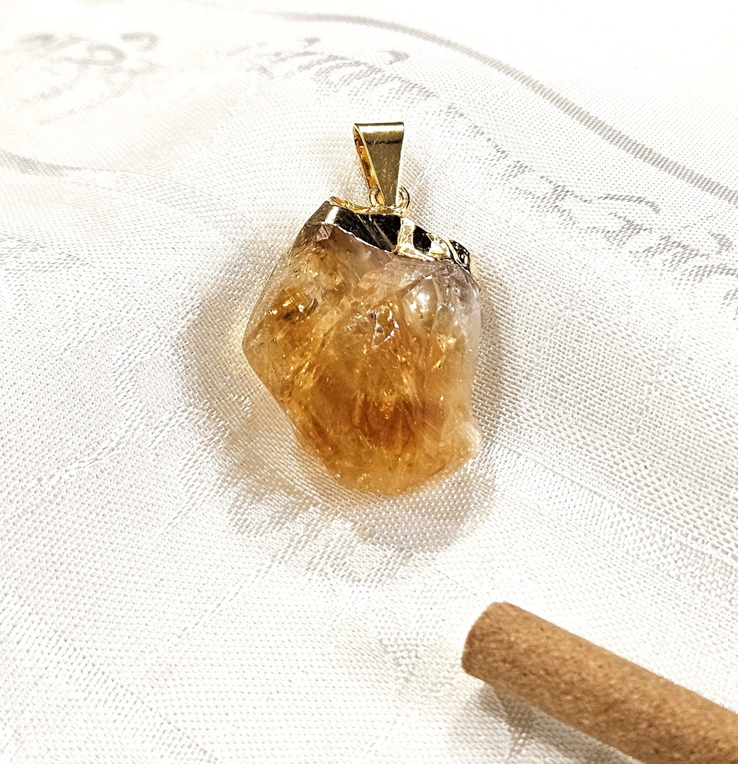 Citrine Uncut Pendant - The Stone of Abundance & Joy