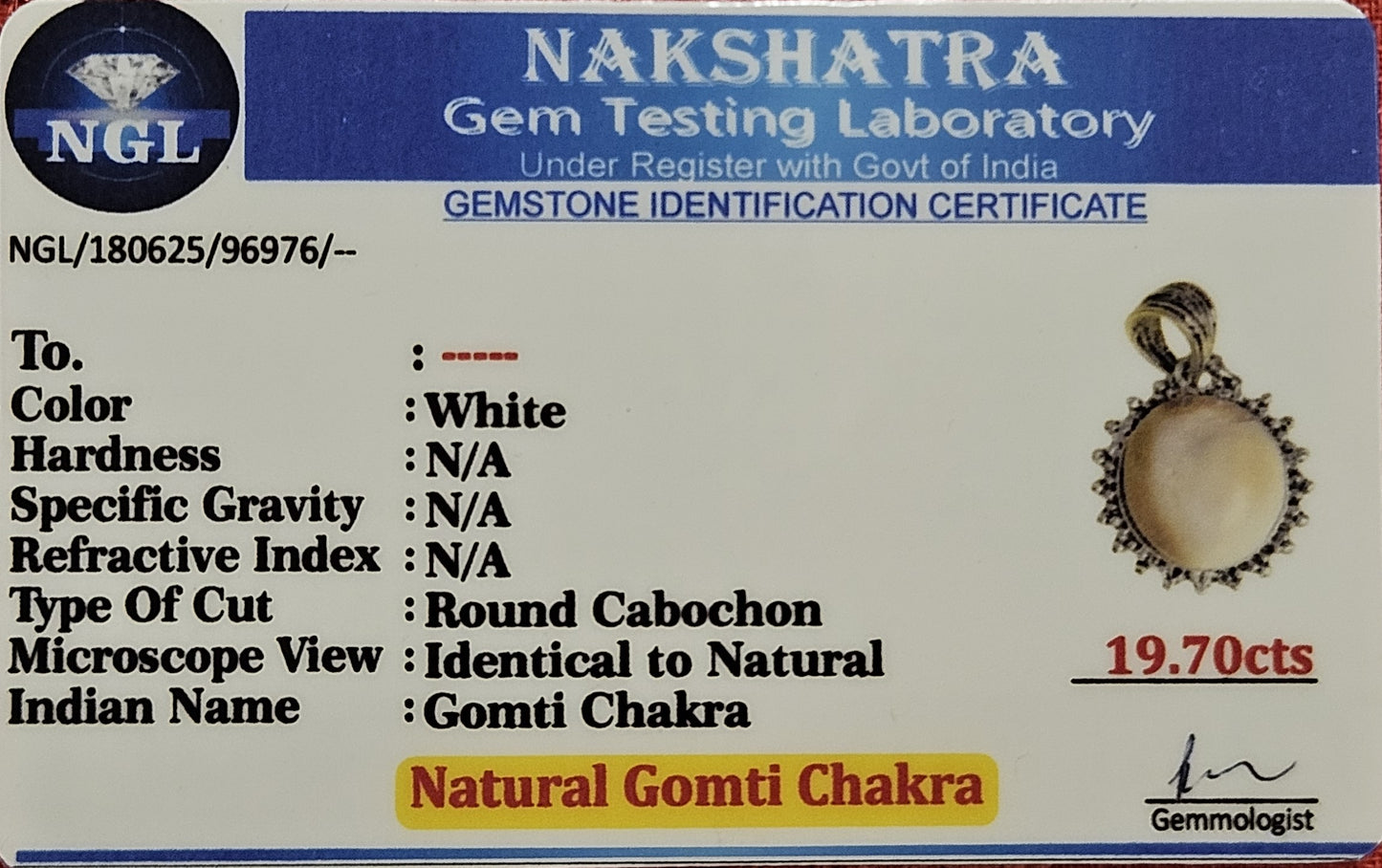 Gomti Chakra Pendant - Talisman of Prosperity & Protection