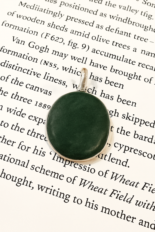 Green Jade Oval Pendant - Stone of Abundance & Harmony