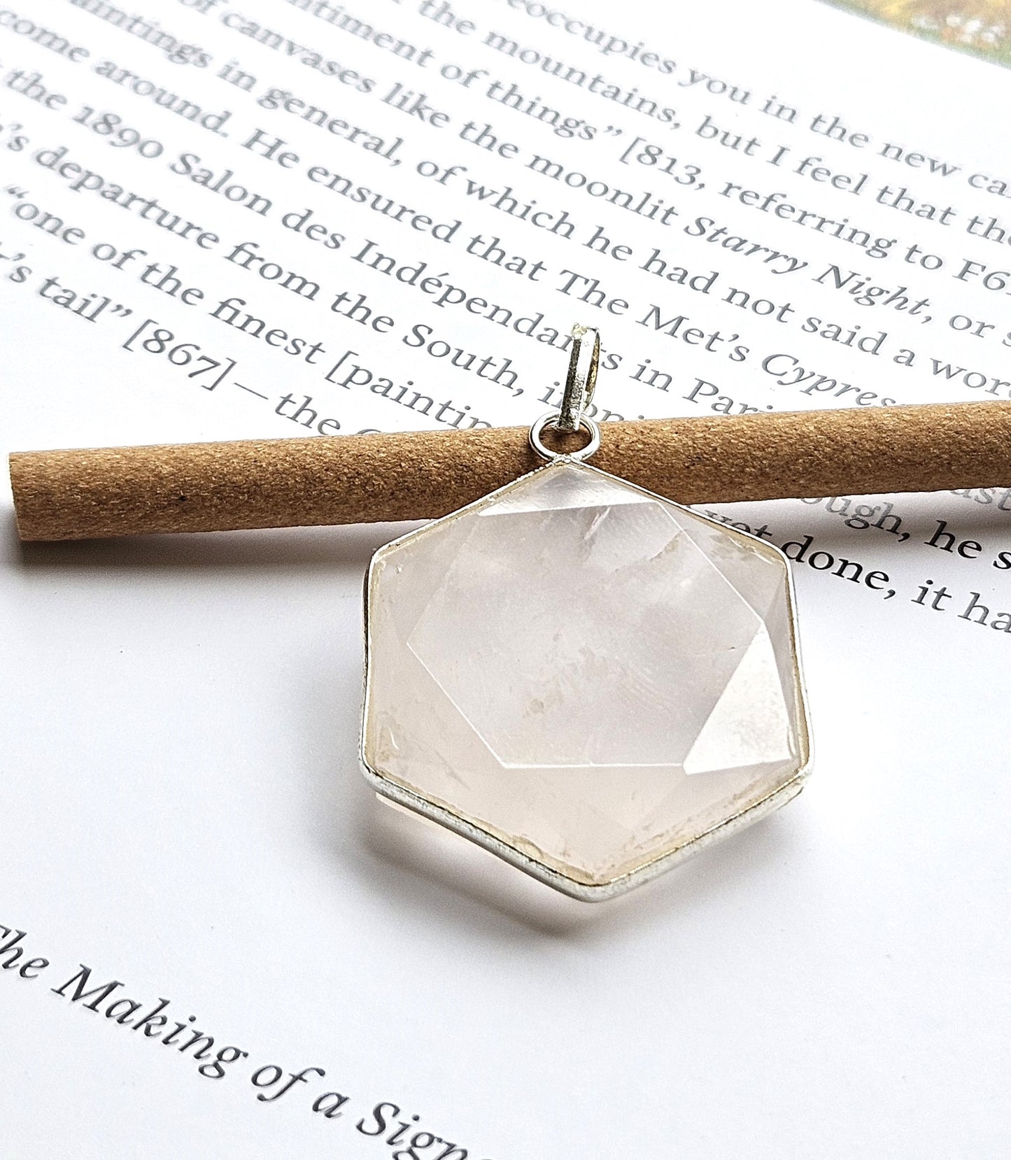 Rose Quartz Hexagon Pendant - Stone of Love & Compassion