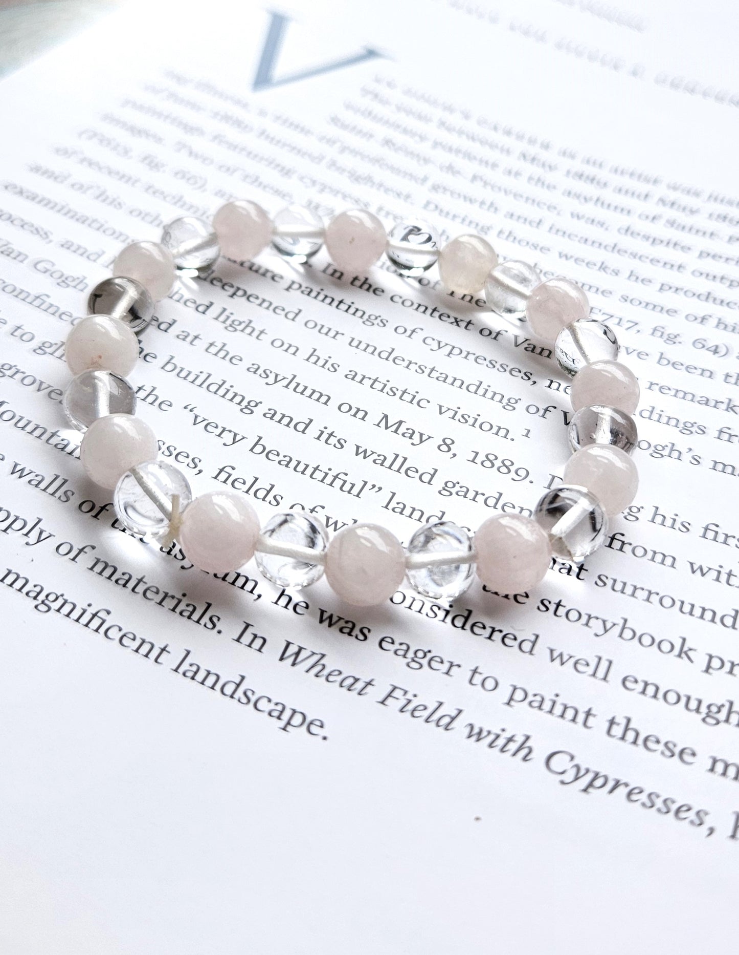 Rose & Clear Quartz Bracelet - Harmony of Love and Clarity