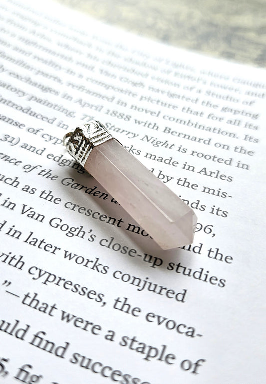 Rose Quartz Pencil Pendant - Stone of Unconditional Love