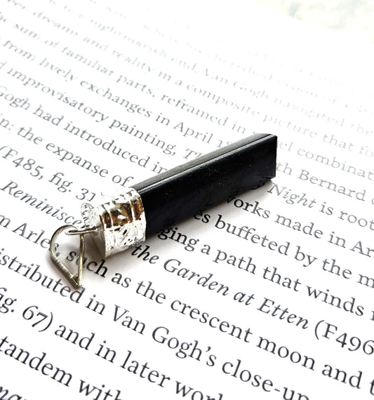 Black Tourmaline Pencil Pendant - Shield of Protection