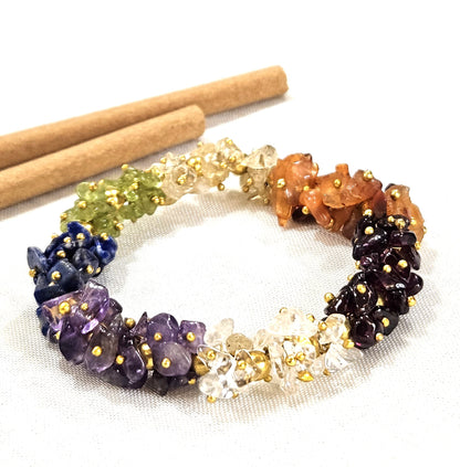 7 Chakra Uncut Bracelet - Balance, Healing & Spiritual Growth