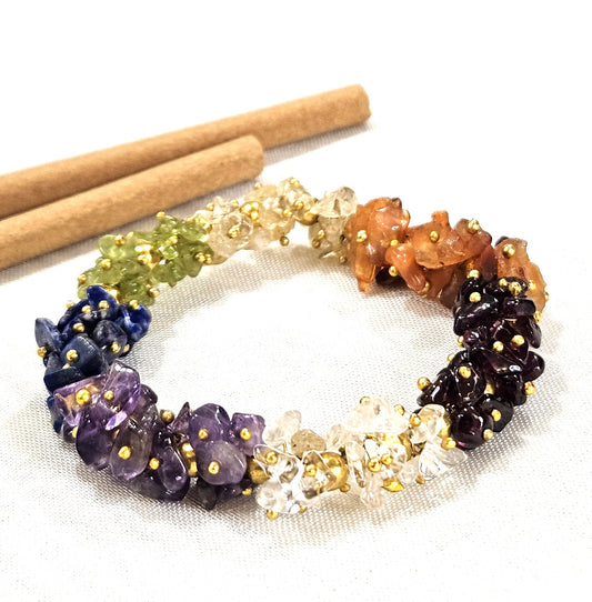 7 Chakra Uncut Bracelet - Balance, Healing & Spiritual Growth
