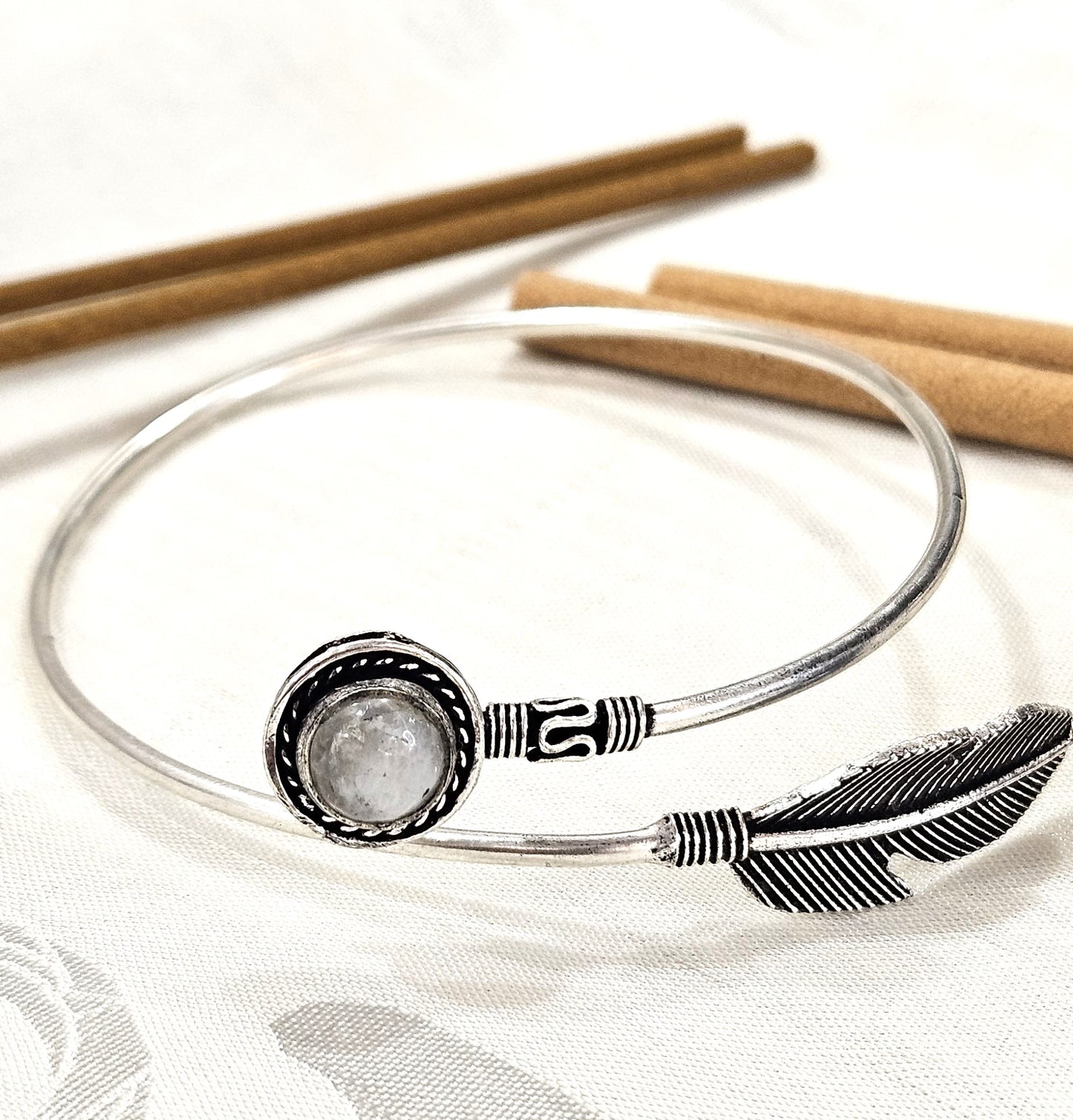 Moonstone Metal Kada - Embrace New Beginnings & Feminine Energy