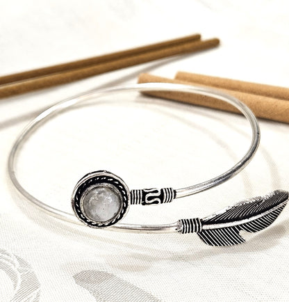 Moonstone Metal Kada - Embrace New Beginnings & Feminine Energy