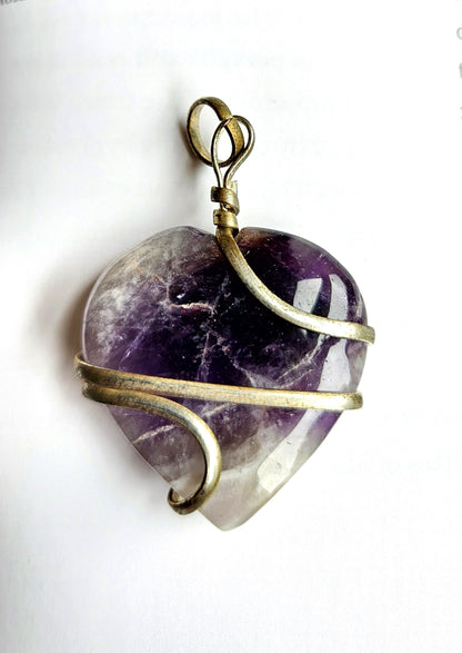 Amethyst Heart Pendant - Stone of Spiritual Wisdom & Protection