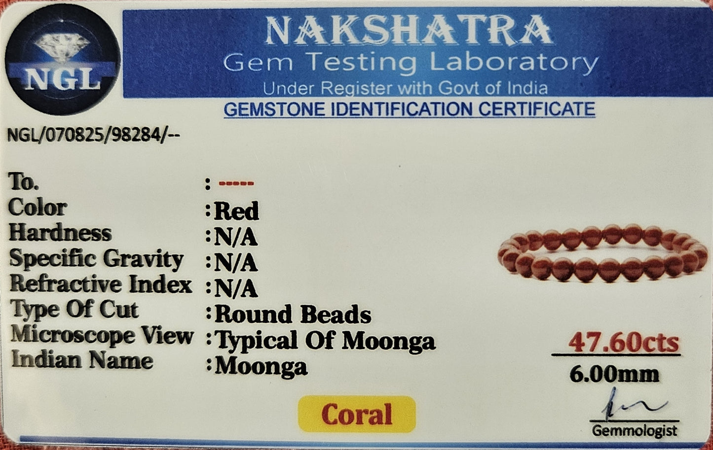 Coral Bracelet - Vitality, Ambition, and Courage