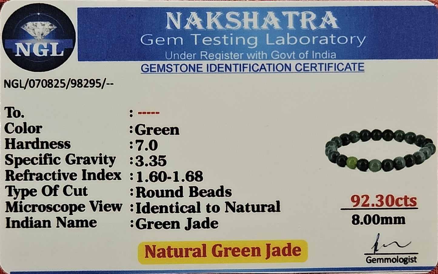 Green Jade Bracelet - Stone of Abundance & Inner Peace