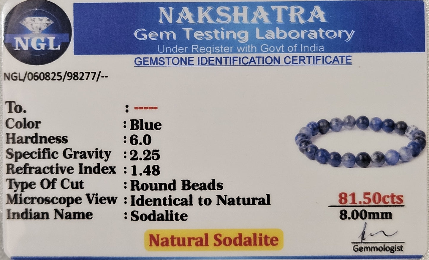 Sodalite Bracelet - Stone of Truth & Inner Peace