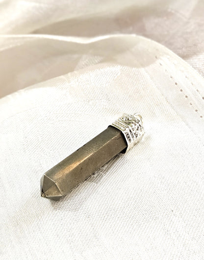Pyrite Pencil Pendant - Stone of Prosperity & Protection