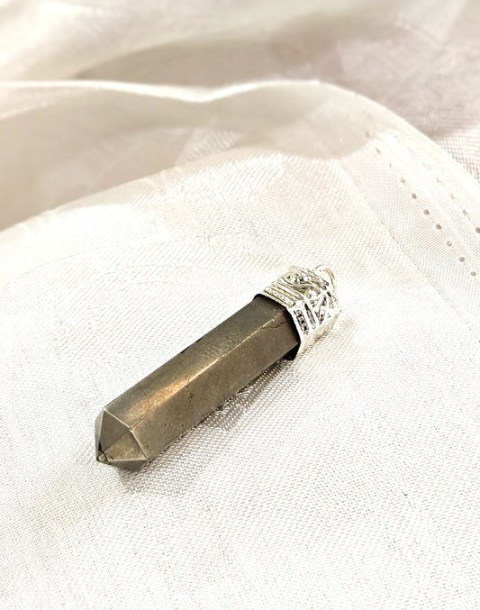 Pyrite Pencil Pendant - Stone of Prosperity & Protection
