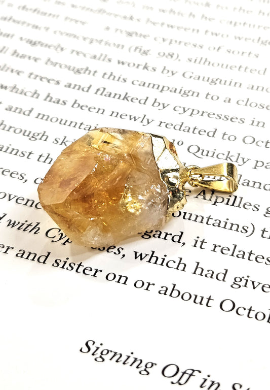 Citrine Uncut Pendant - The Stone of Abundance & Joy