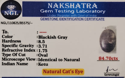 Cats Eye Oval Pendant - The Stone of Karmic Protection & Intuition