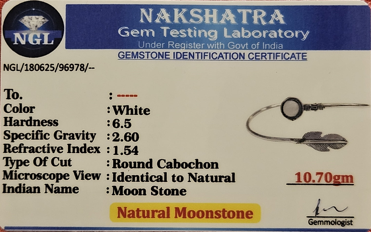 Moonstone Metal Kada - Embrace New Beginnings & Feminine Energy