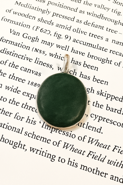 Green Jade Oval Pendant - Stone of Abundance & Harmony